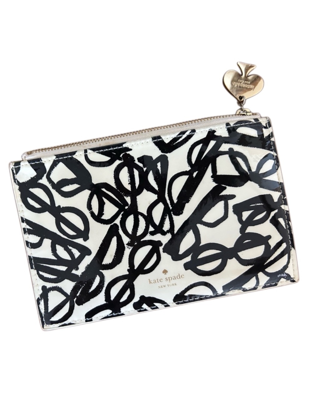 Kate Spade 'retro specs' pencil pouch / travel cosmetic bag